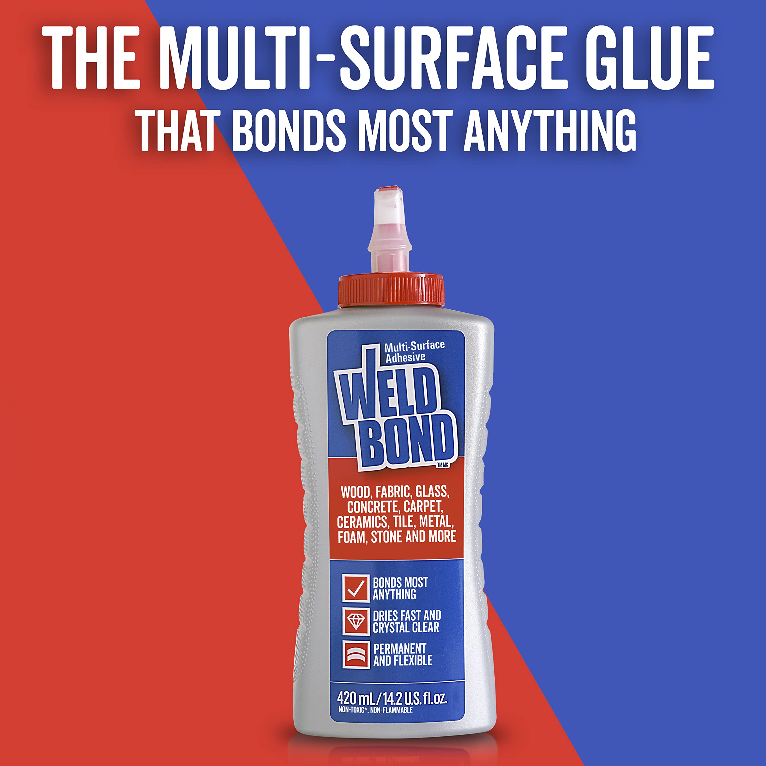 Weldbond wood repair crafts glue bottle supports furniture and craft work.
