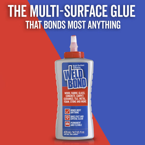 Weldbond wood repair crafts glue bottle supports furniture and craft work.