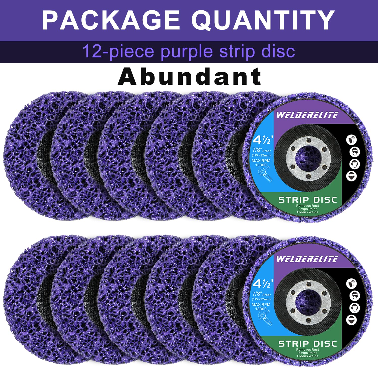 WelderElite 7/8-arbor compatible strip-disc for common grinders.