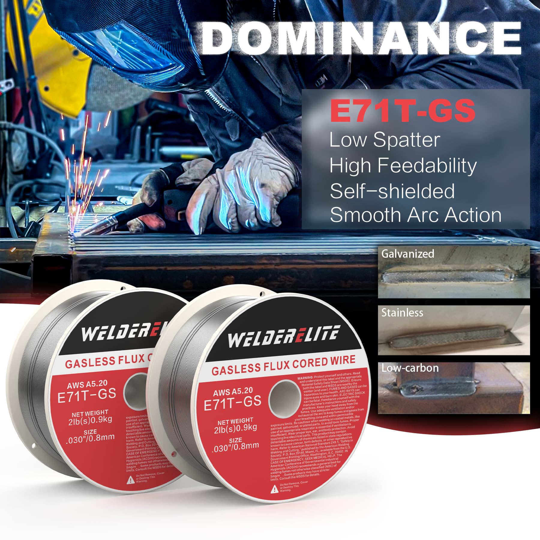 WelderElite demonstrates arc stability and reduced spatter for cleaner welds.