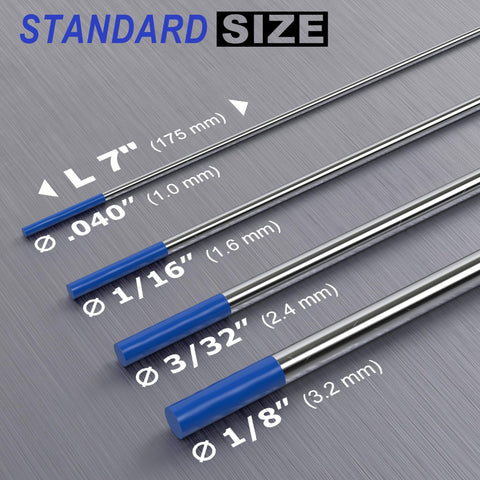 WelderElite blue tungsten 2% lanthanated with long tip life and low burn-off.