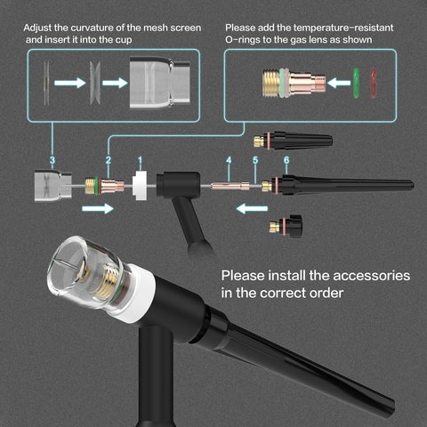 WelderElite precision-punched parts guarantee consistent fit and easy assembly across multiple torch models.