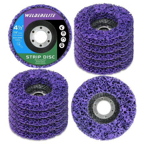 WelderElite purple paint-strip-disc 4in for efficient paint removal.