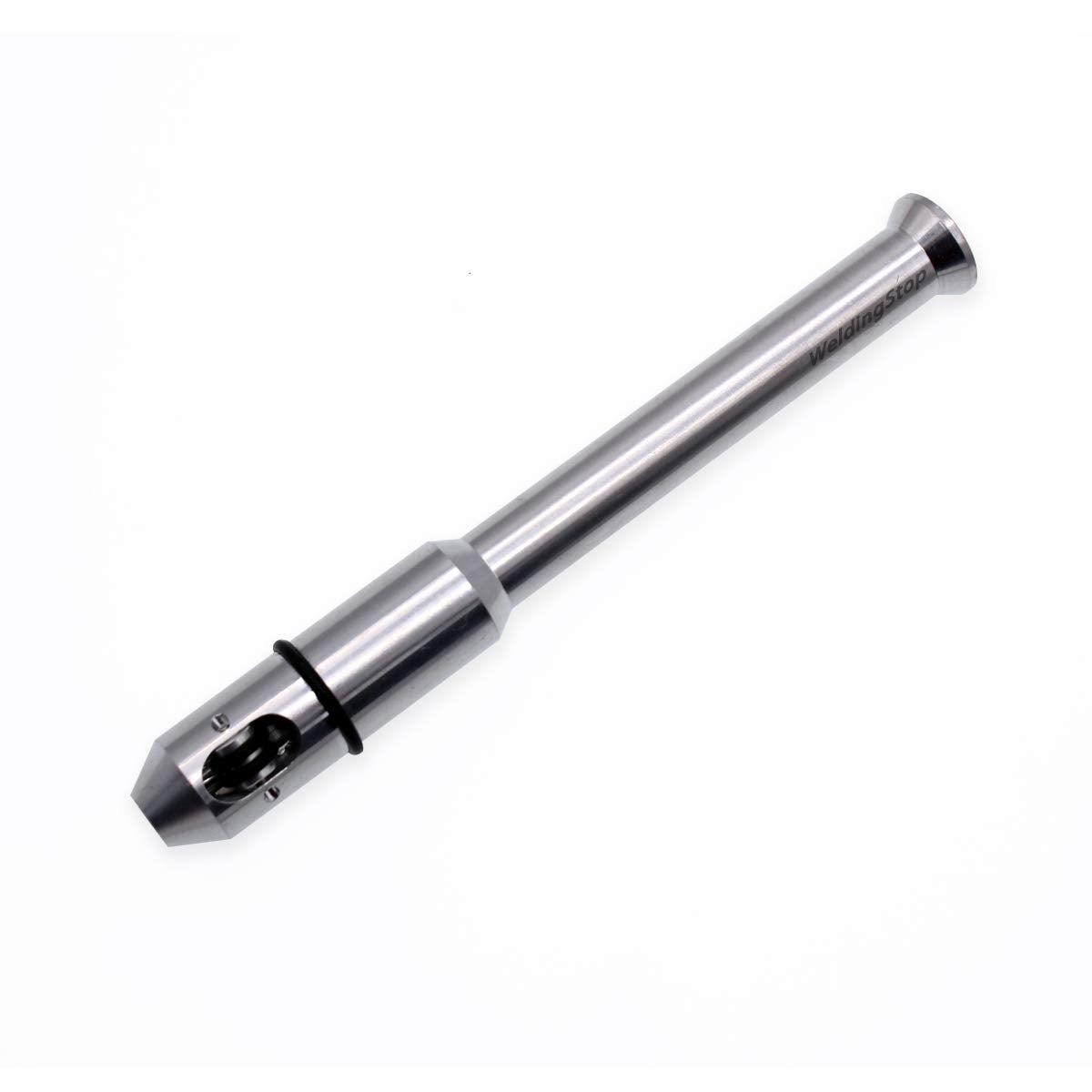 WeldingStop TIG-Pen finger feeder in silver shows precise wire feeding for consistent welds.