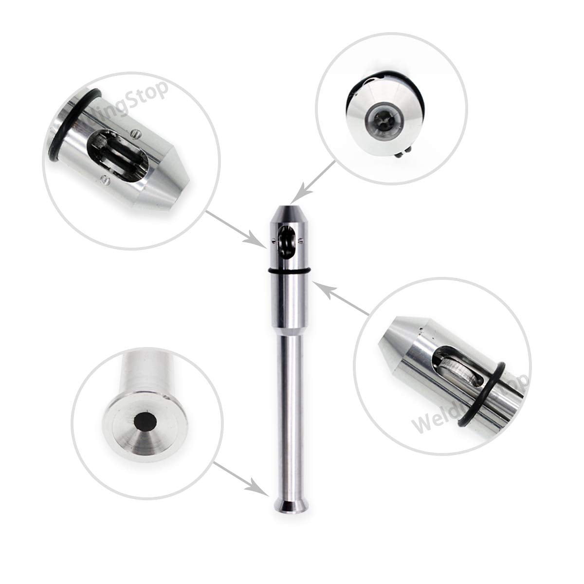 Close-up of the aluminum TIG-Pen grip for ergonomic, slip-resistant handling.