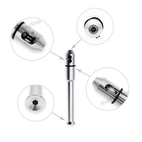 Close-up of the aluminum TIG-Pen grip for ergonomic, slip-resistant handling.