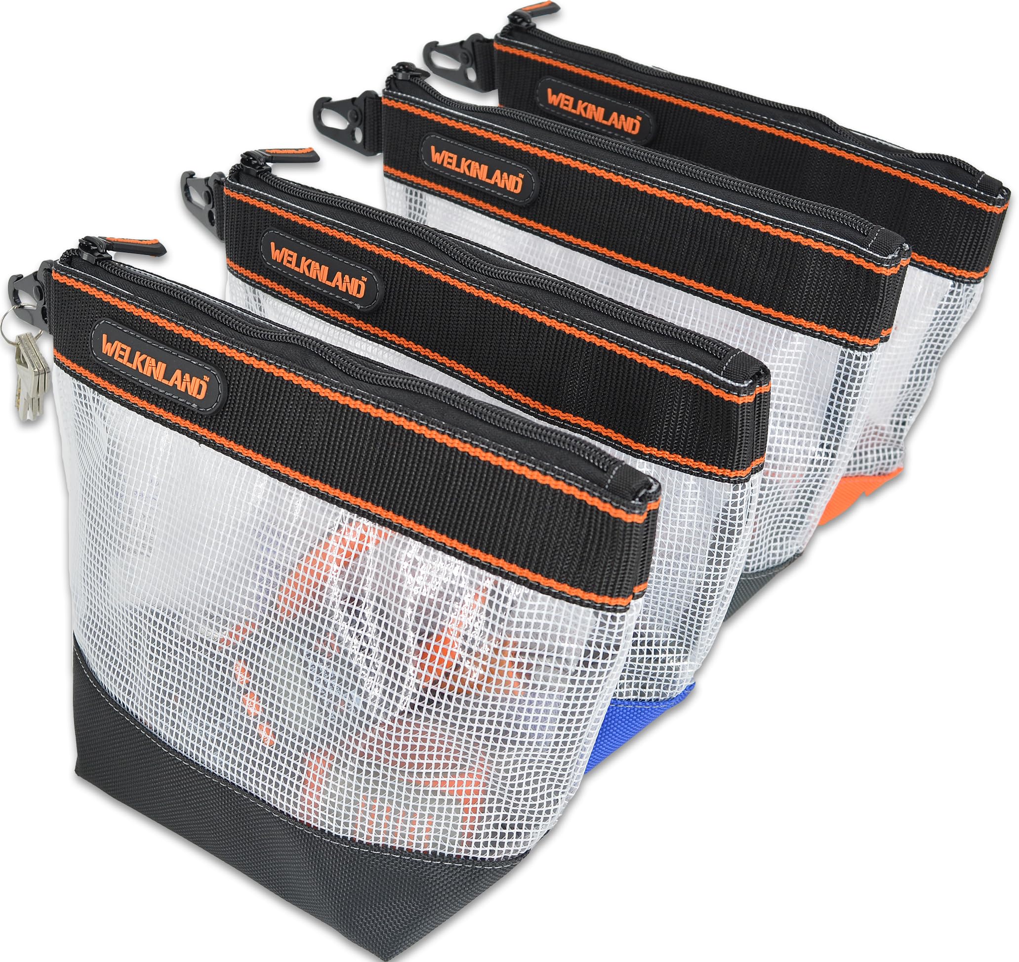 Welkinland 10-Inch Clear Tool Pouch showing contents at a glance for quick grabs.