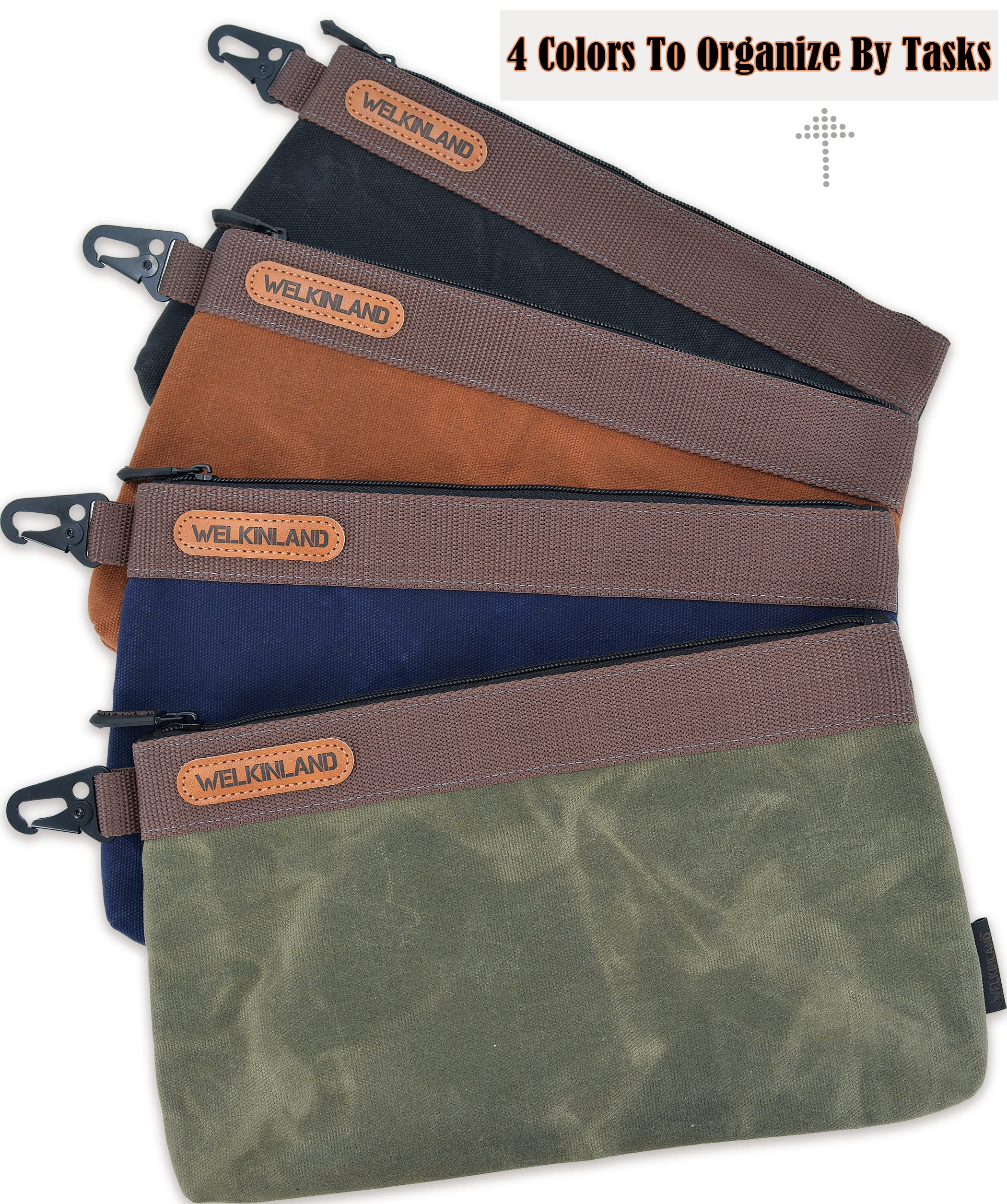 Welkinland 12-inch zip pouch provides large storage for on-the-go jobs