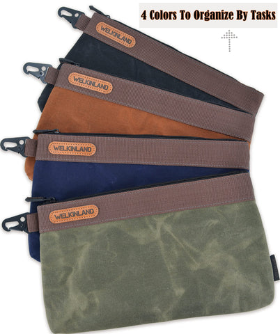 Welkinland 12-inch zip pouch provides large storage for on-the-go jobs