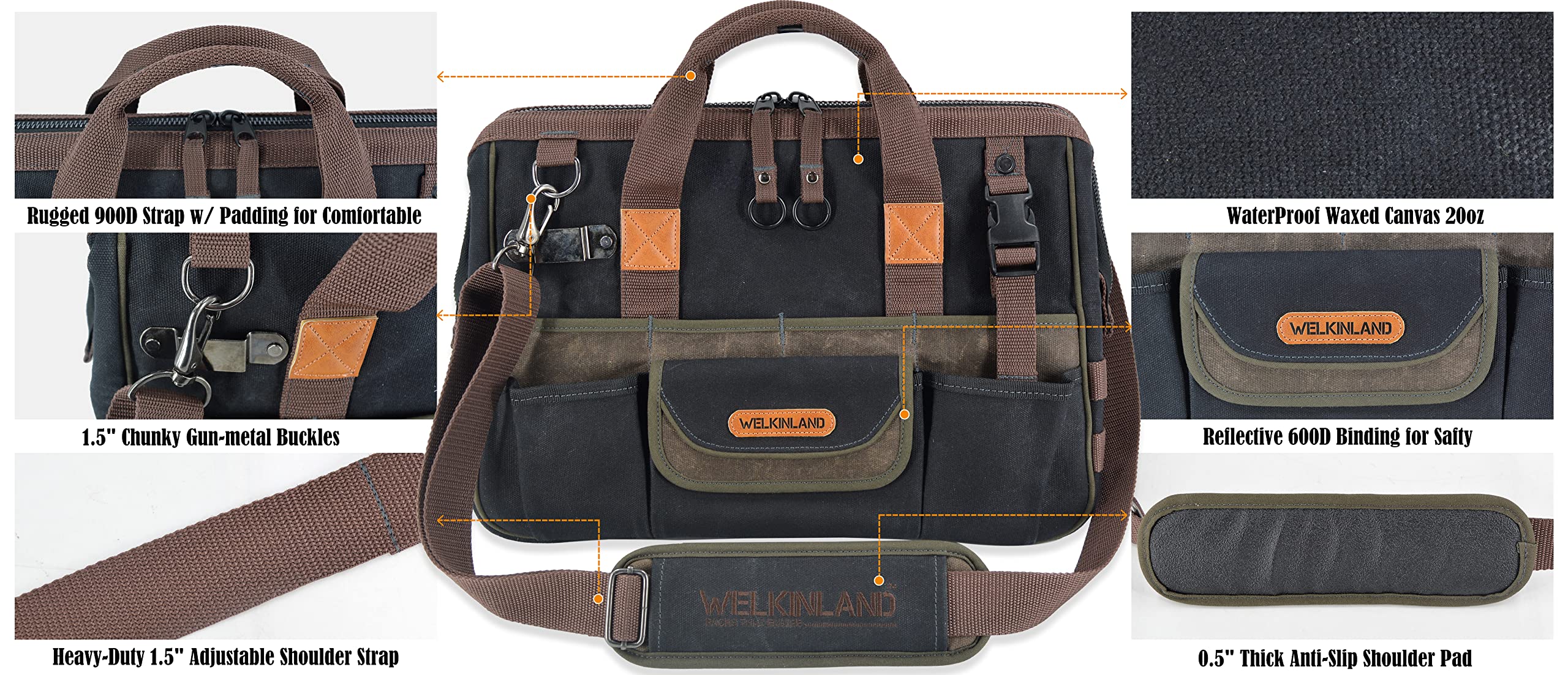 Welkinland 16-inch bag carrier fits standard tool kits.