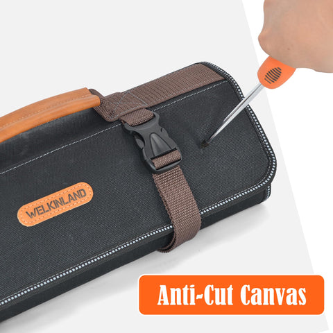 WELKINLAND 18-pocket organization keeps tools visible and within reach.