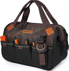 Welkinland 18-pocket tools bag front view for rugged organization and easy access.