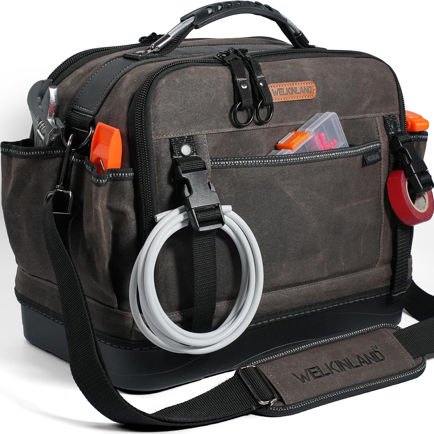 WELKINLAND 53-pocket bag front view showing spacious tool organization