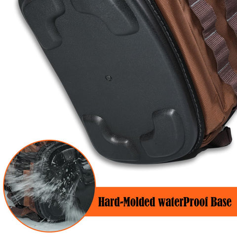 Welkinland 70-Pockets HVAC Backpack brown 600D interior enables quick access.