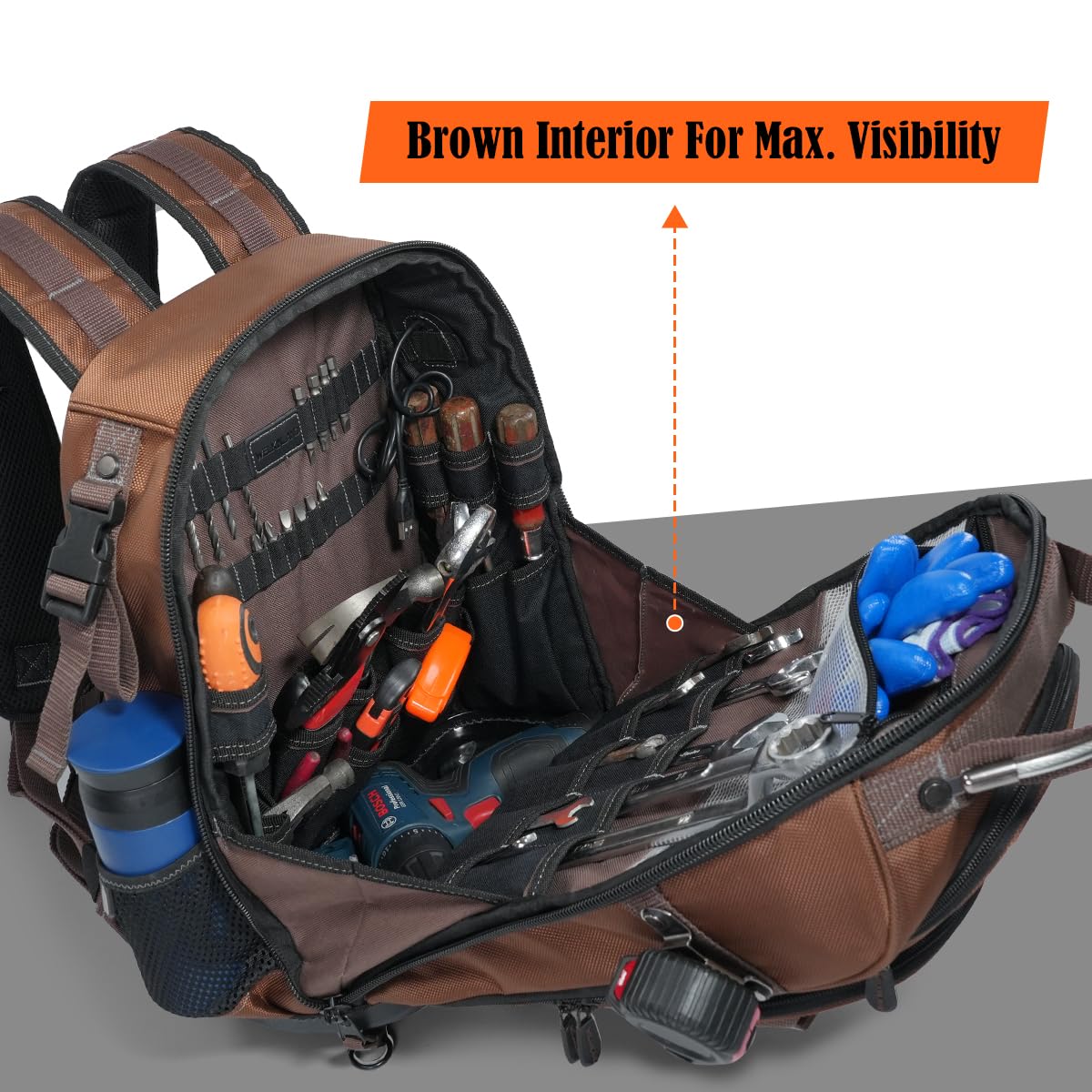Welkinland 70-Pockets HVAC Backpack waterproof outdoor-ready equipment carrier.