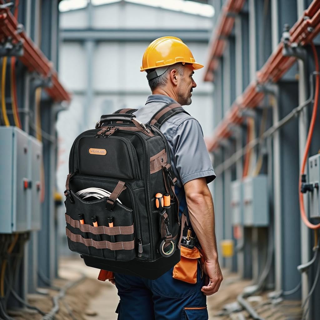 Welkinland 76Pockets backpack shows 16-inch laptop compartment for field work