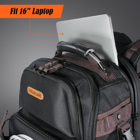 Welkinland 76Pockets lockable zipper secures tools when away from the bag