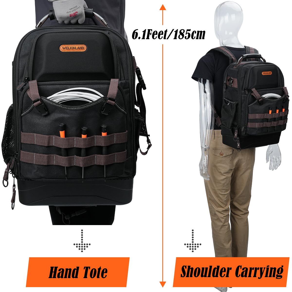Welkinland 76Pockets backpack ready for on-site use