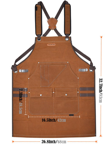 Welkinland apron on workbench highlights organized tool storage.