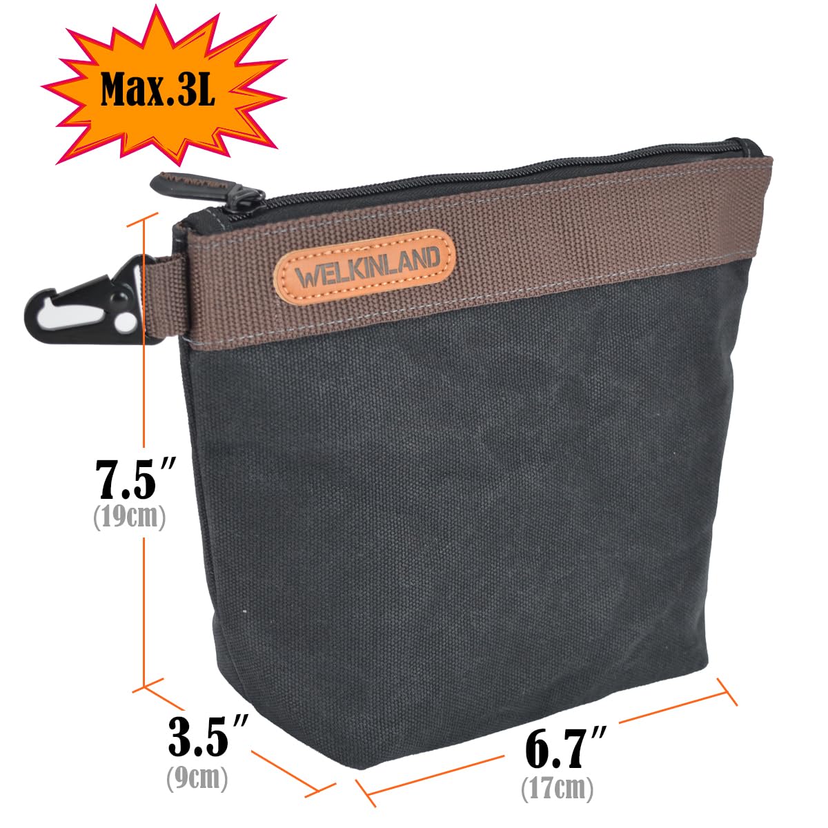 WELKINLAND interior brown lining enhances tool visibility.