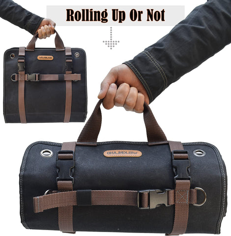 Welkinland car trunk organization with tool roll in use
