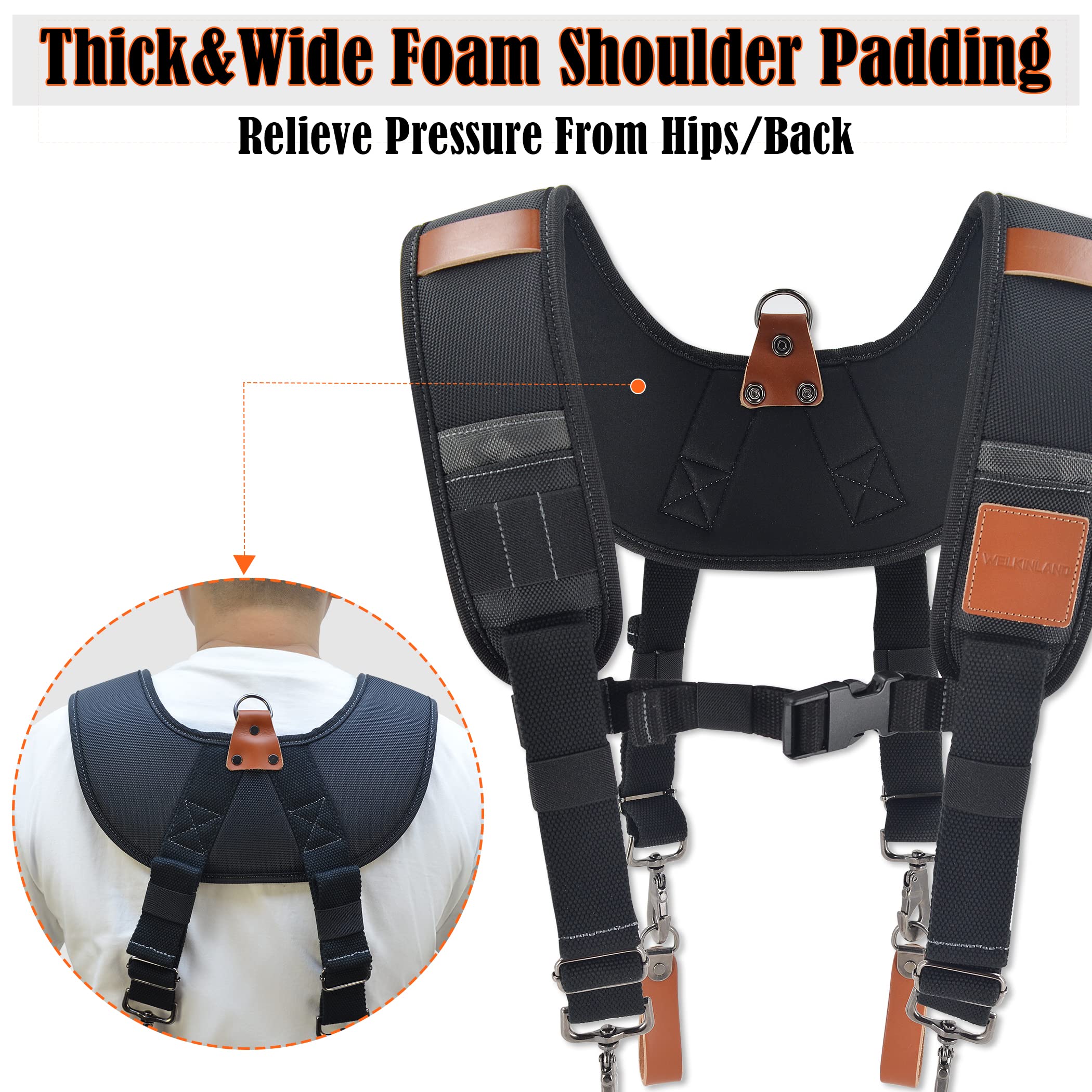 WELKINLAND cinched straps illustrating adjustable fit for personalized comfort