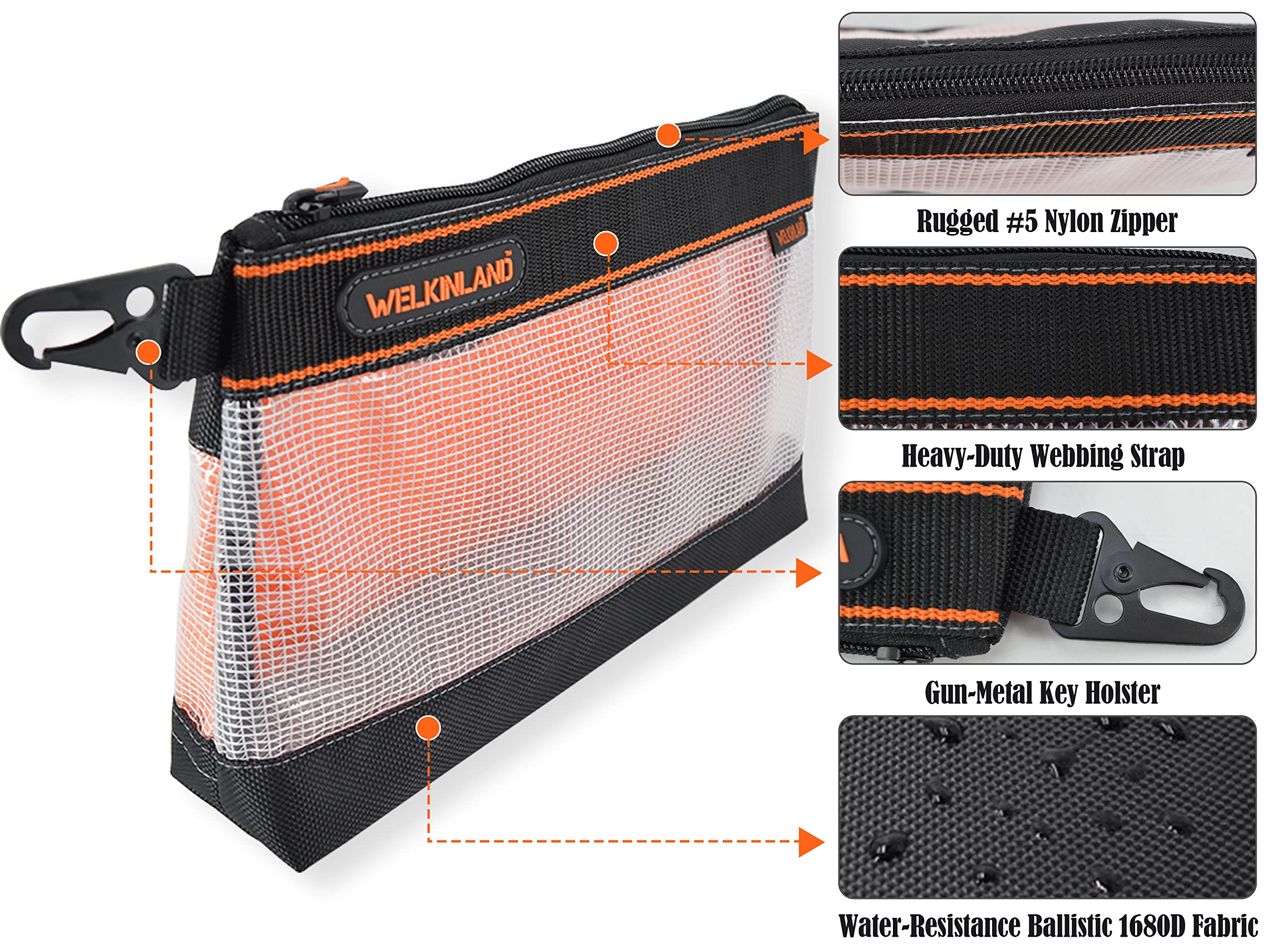 WELKINLAND Clear Tool Pouch color assortment helps organize tasks by color