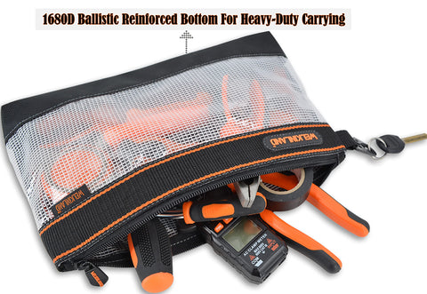 WELKINLAND Clear Tool Pouch detachable clip enables easy attachment to larger bags