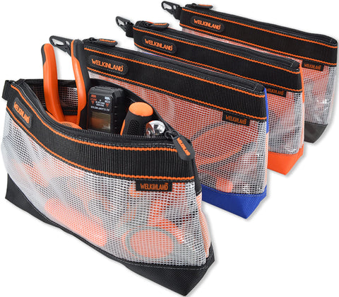 WELKINLAND Clear Tool Pouch four-pack featuring transparent shell for quick at-a-glance checks