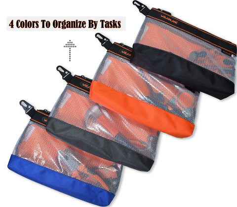 WELKINLAND Clear Tool Pouch orange-interior view for fast content recognition