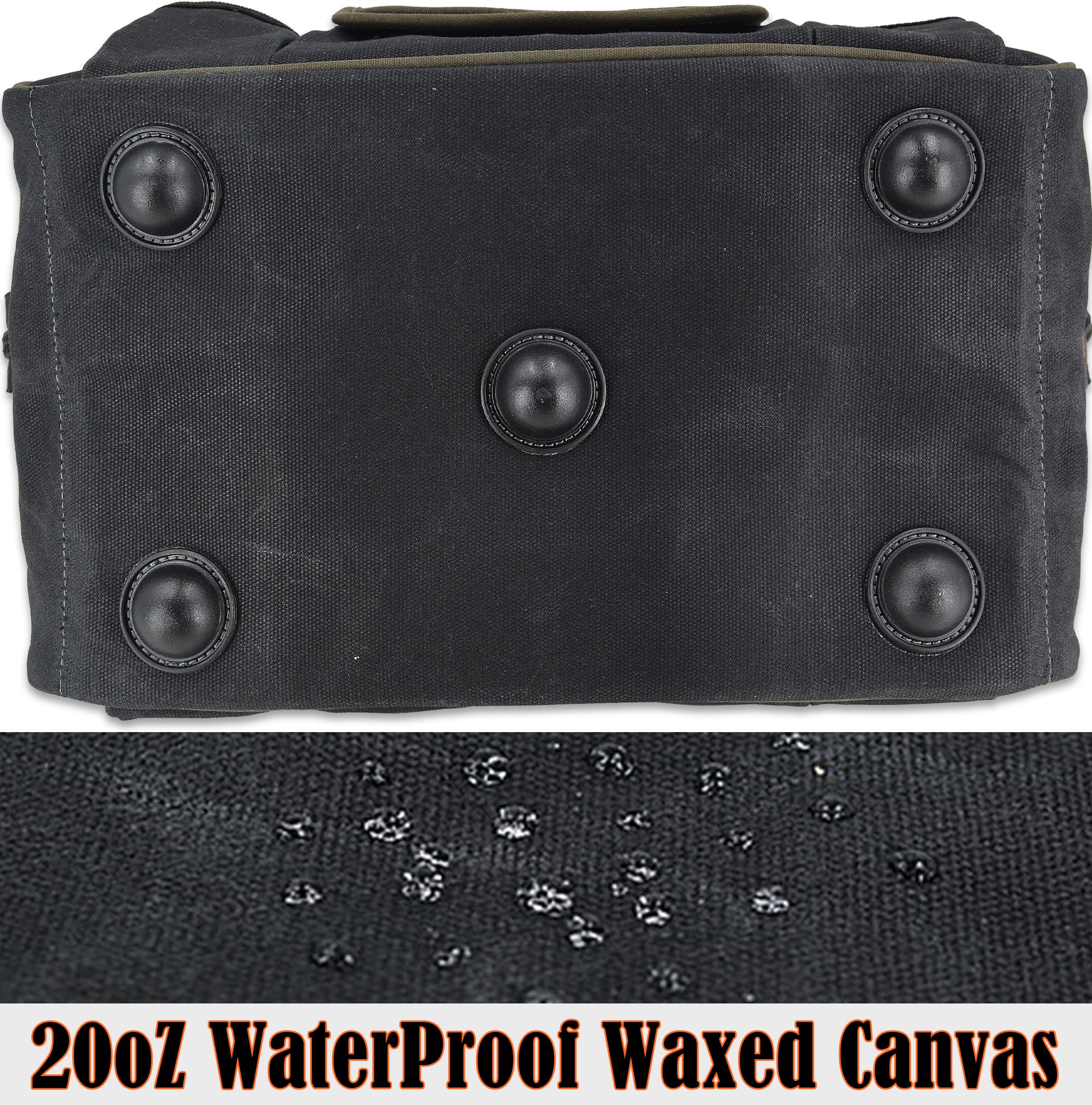 Welkinland gun-metal hardware provides durable closure and protection.