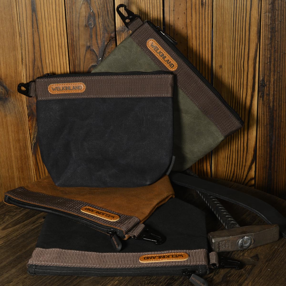 WELKINLAND heavy-duty canvas tool bag withstands tough job sites.