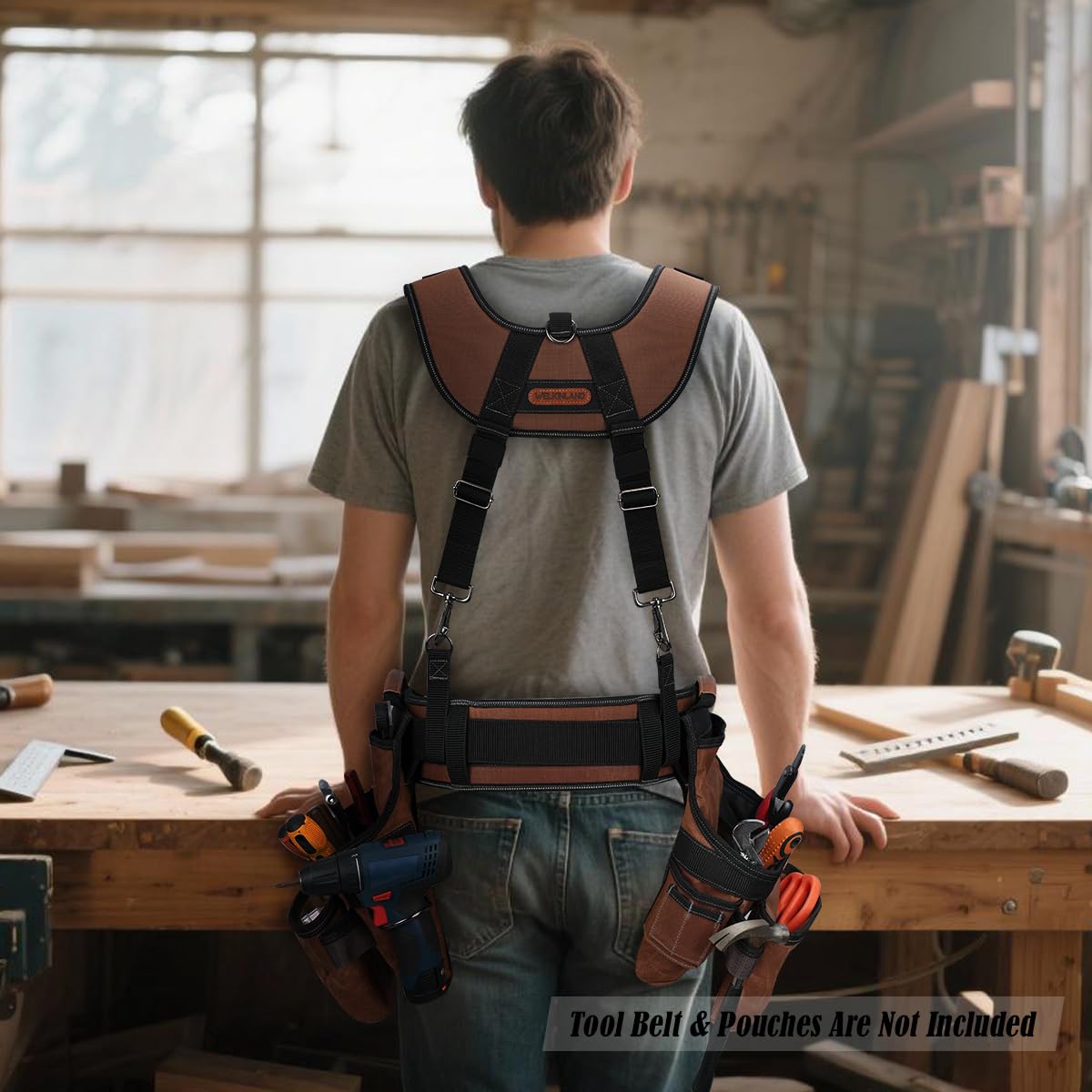 Welkinland suspender with comfortable padding reduces shoulder friction during long workdays