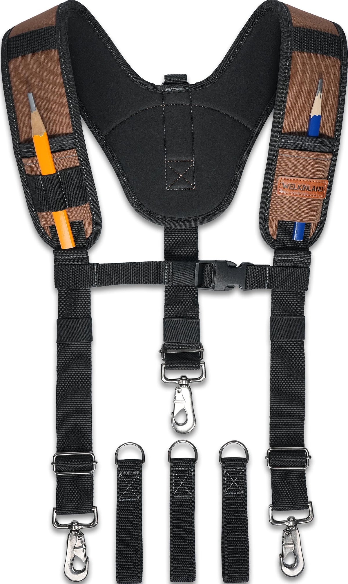 Welkinland heavy duty tool belt suspender ergonomic Y-shape for balanced weight support