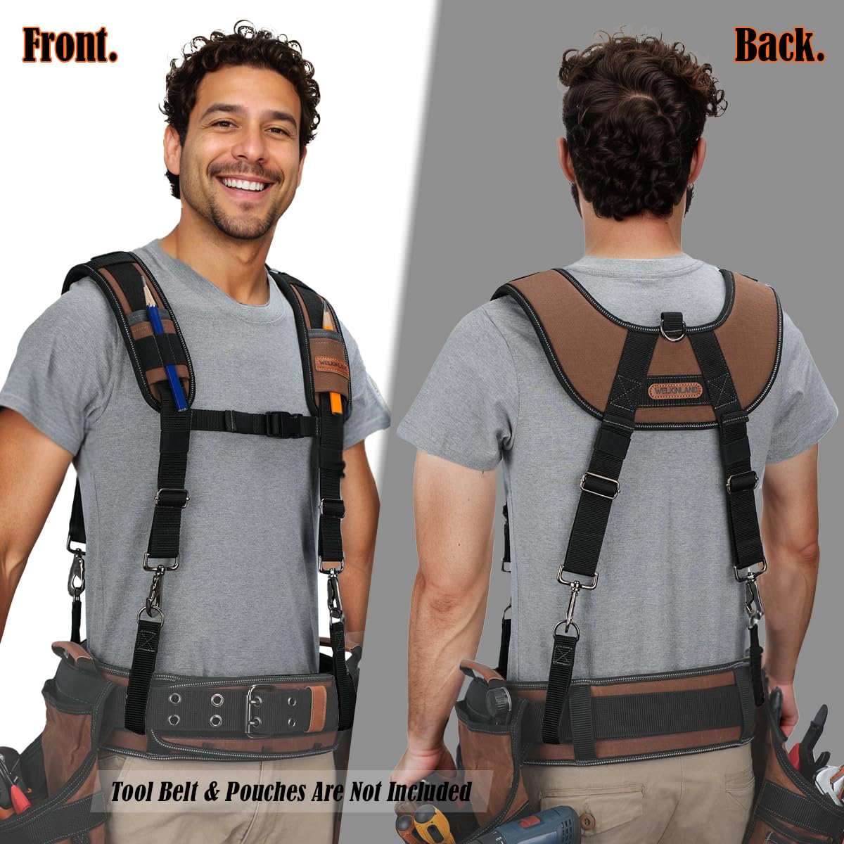 Welkinland gun-metal hooks secure attachment to the tool belt