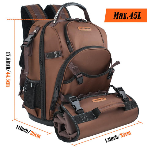 WELKINLAND reinforced shoulder straps for comfortable carrying on long job days.