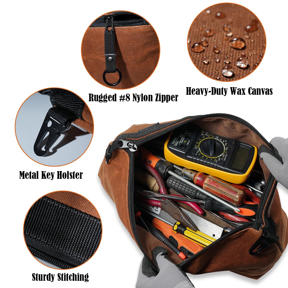 Welkinland durable canvas construction resists abrasion for rugged work environments.