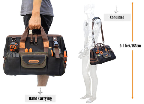 WELKINLAND stand up handle and padded strap for comfort.