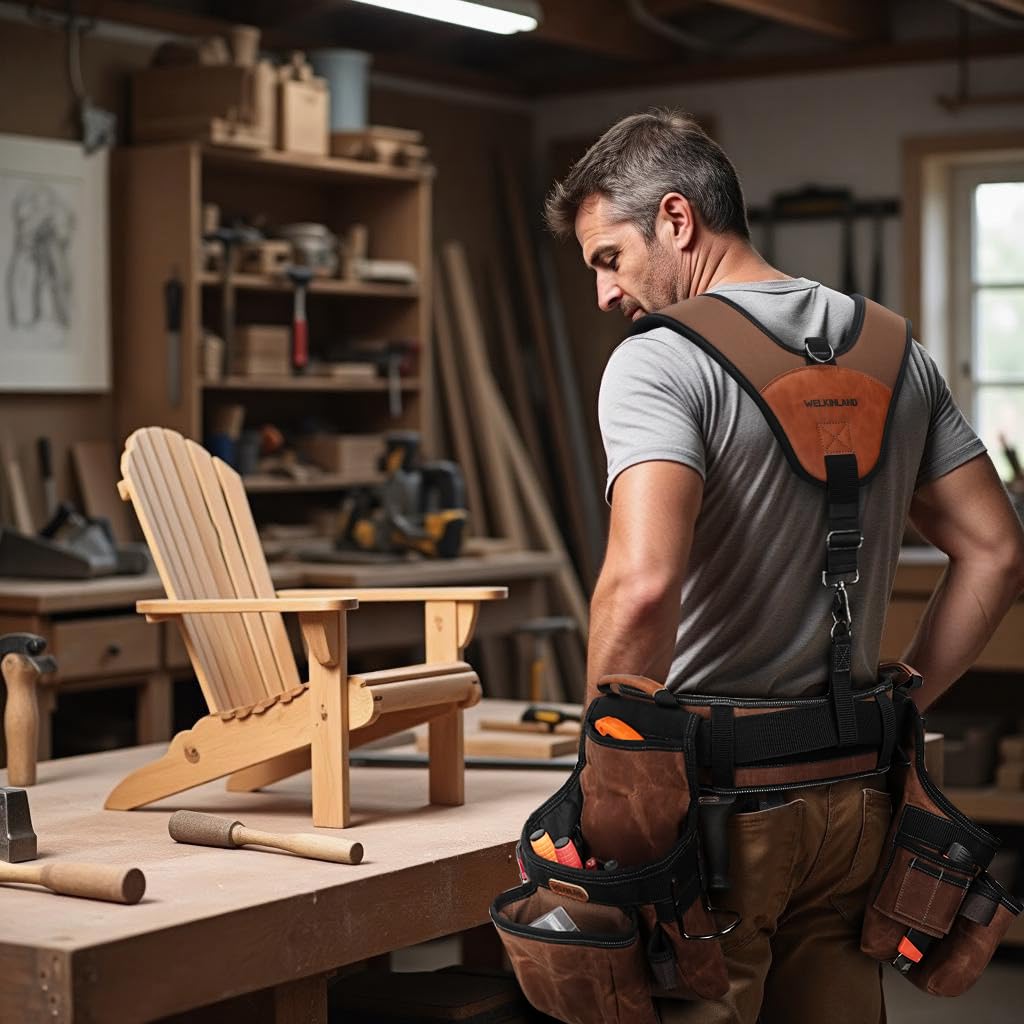 Welkinland tool belt suspender comfort padding for all-day wear