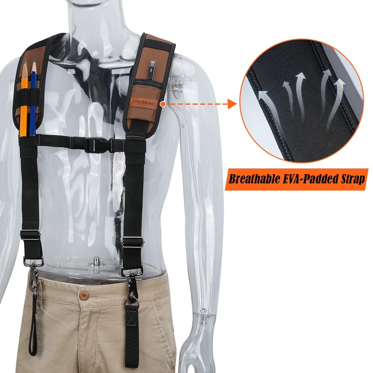 Welkinland tool belt suspender swivel hooks for secure adjustments