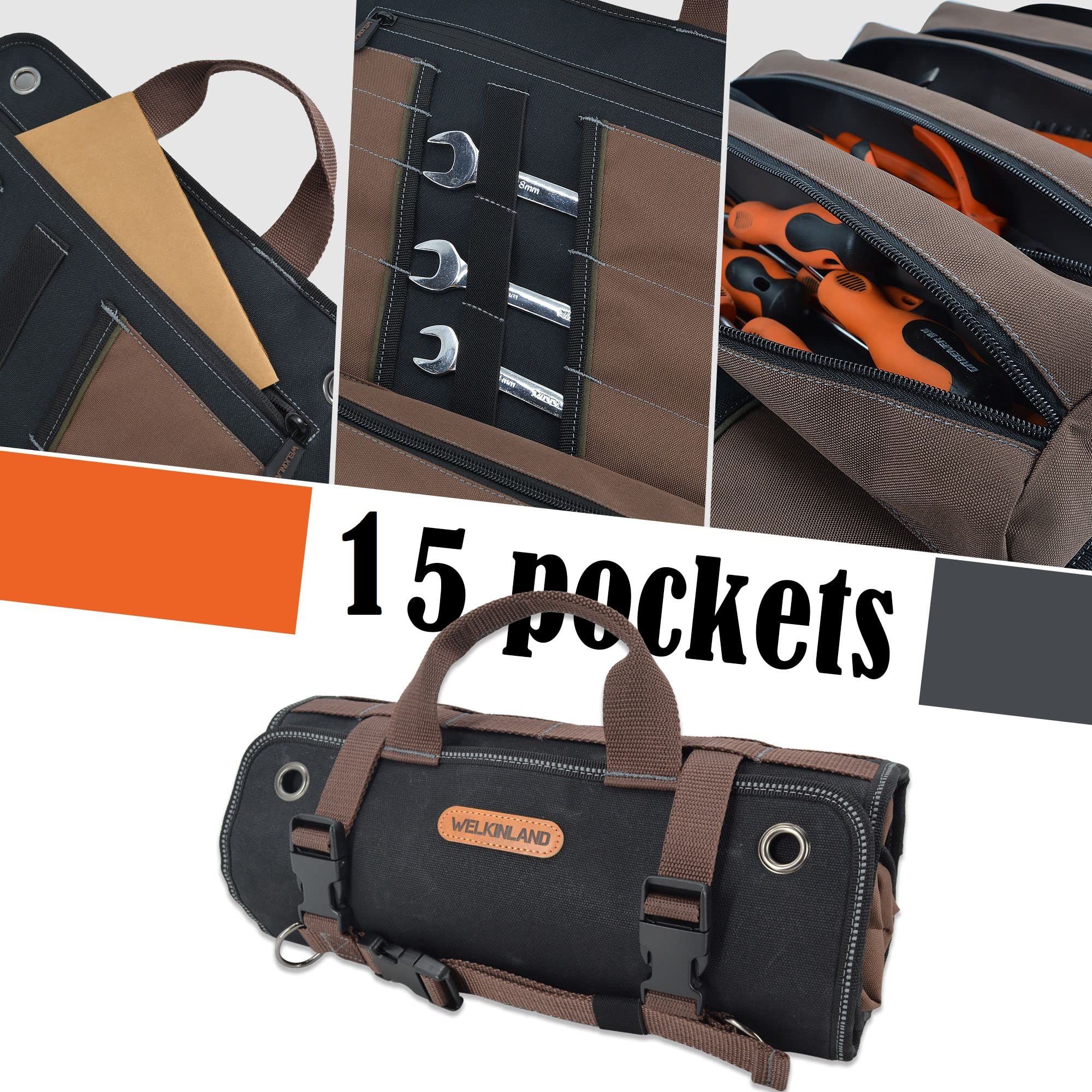 Welkinland 15-pocket layout highlighted for versatile organization