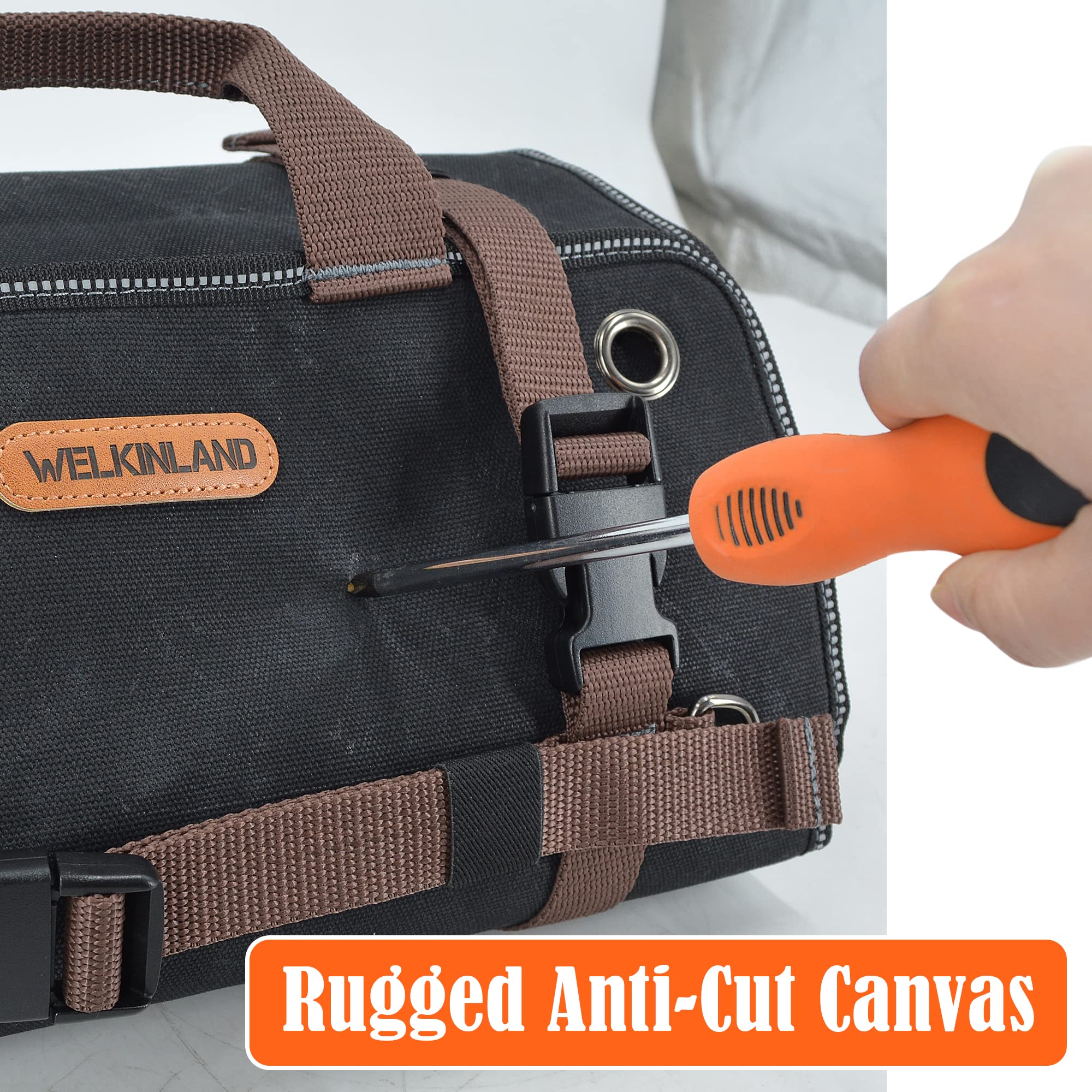 Welkinland tool roll reflective binding for better visibility