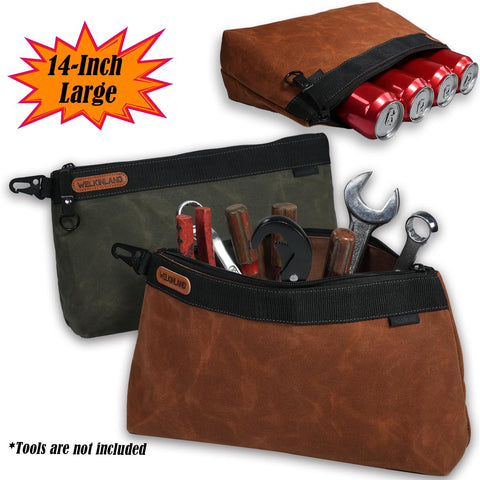 Welkinland waxed canvas with water-resistant coating protects contents from rain.
