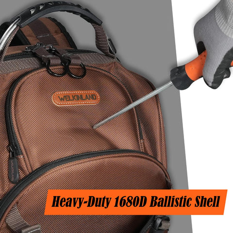 WELKINLAND waterproof hard bottom keeps tools dry during outdoor service work.