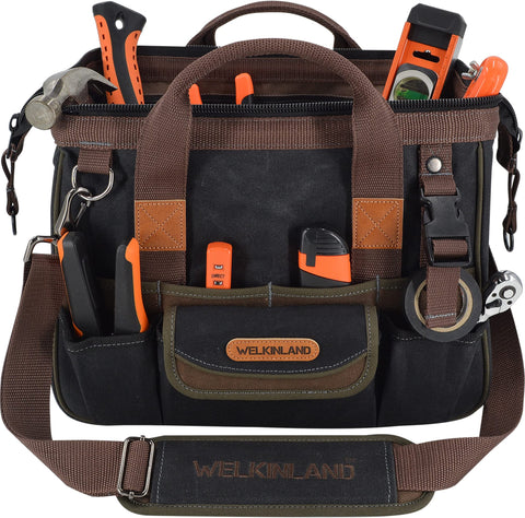 Welkinland waxed canvas tool bag shows weather-resistant durability for daily use.