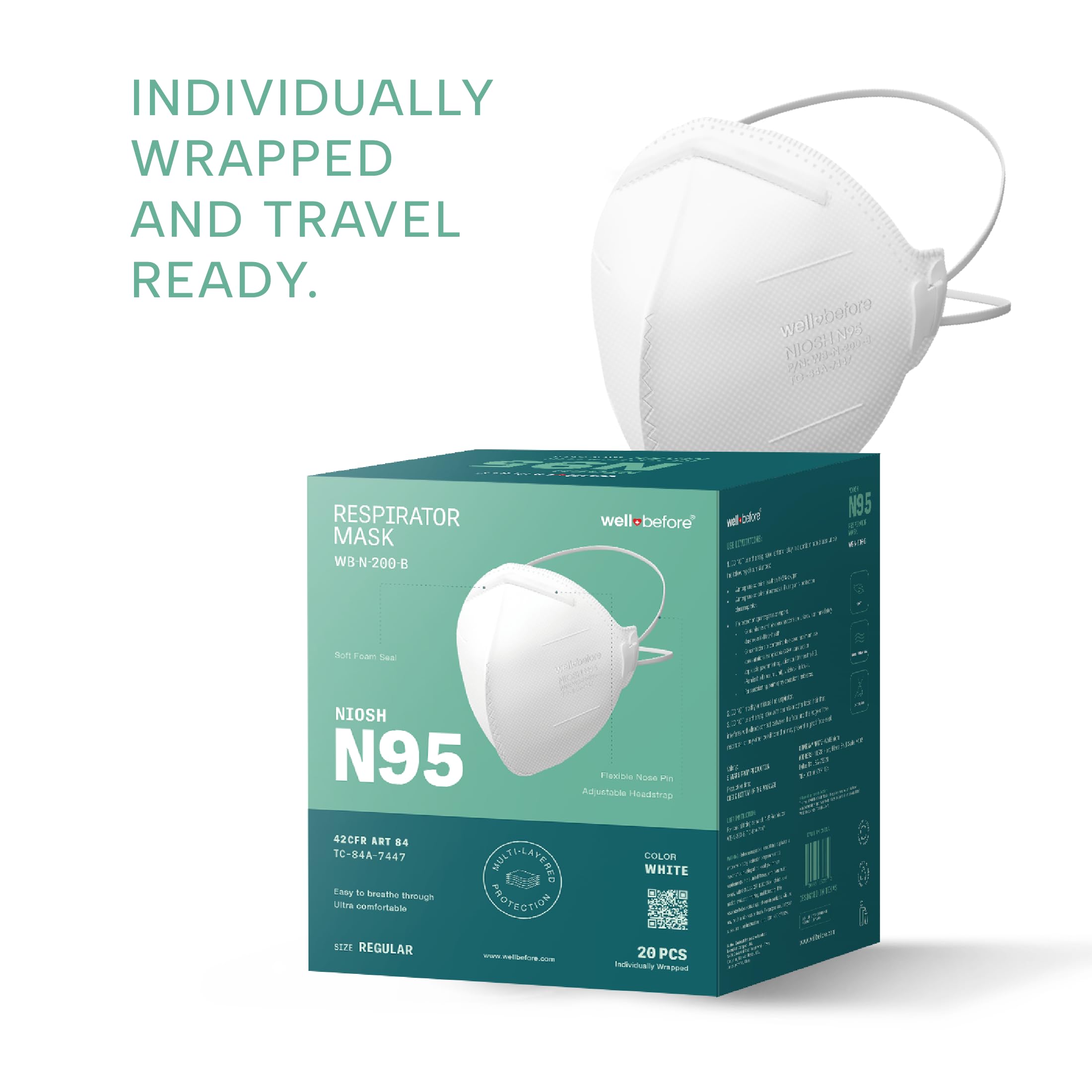 Well Before N95 Mask in-use demonstration of secure fit and breathable material