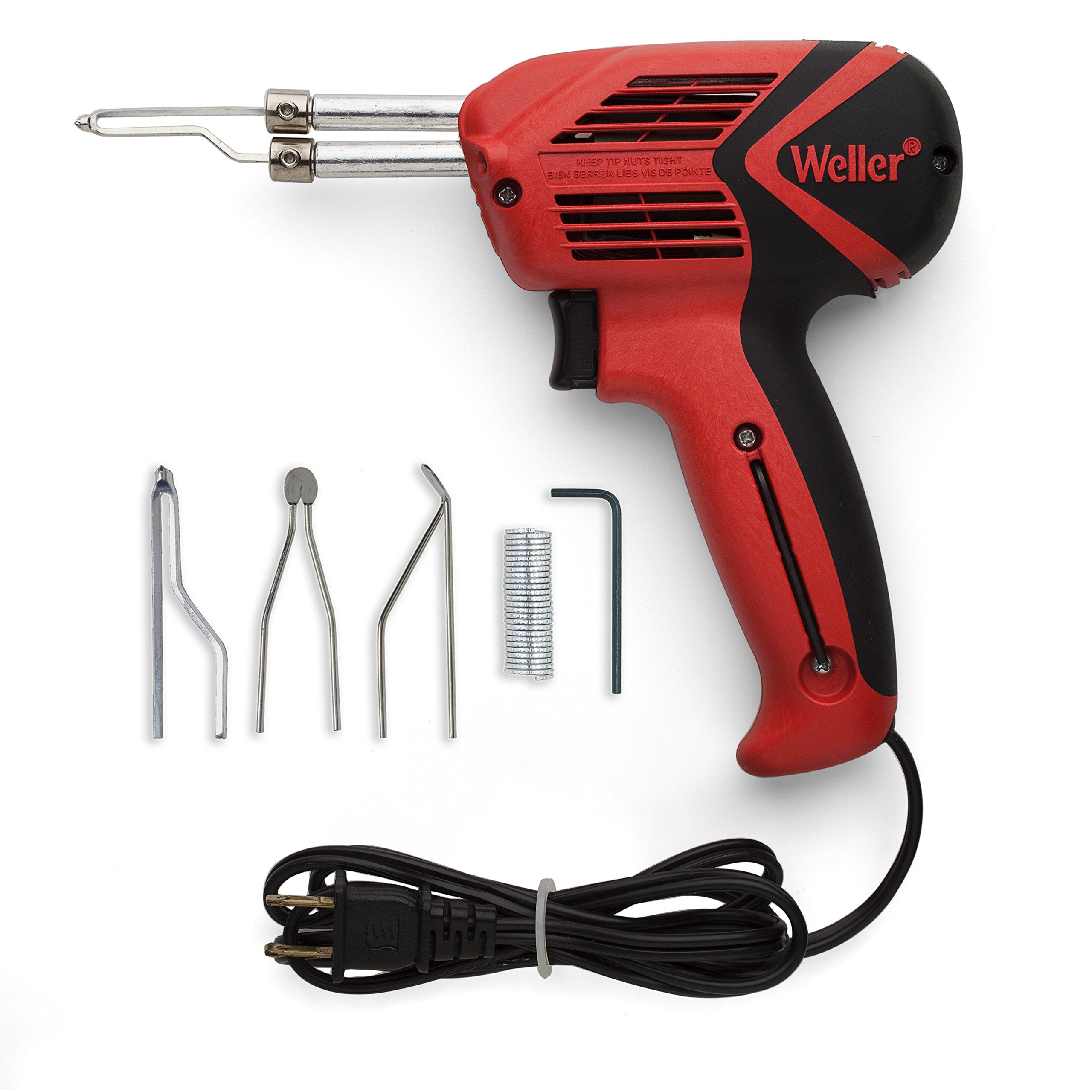 Weller Geuinine soldering gun with three-LED spotlight improves visibility during detailed work.