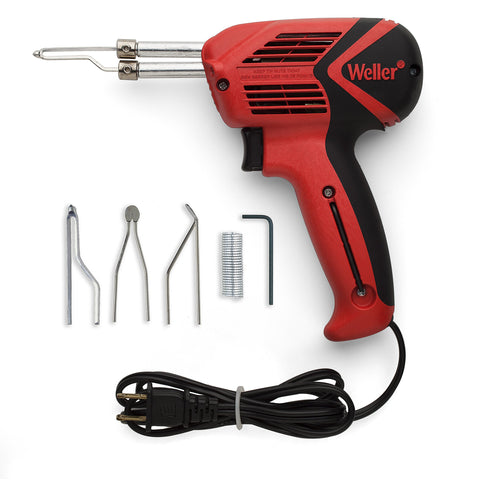 Weller Geuinine soldering gun with three-LED spotlight improves visibility during detailed work.