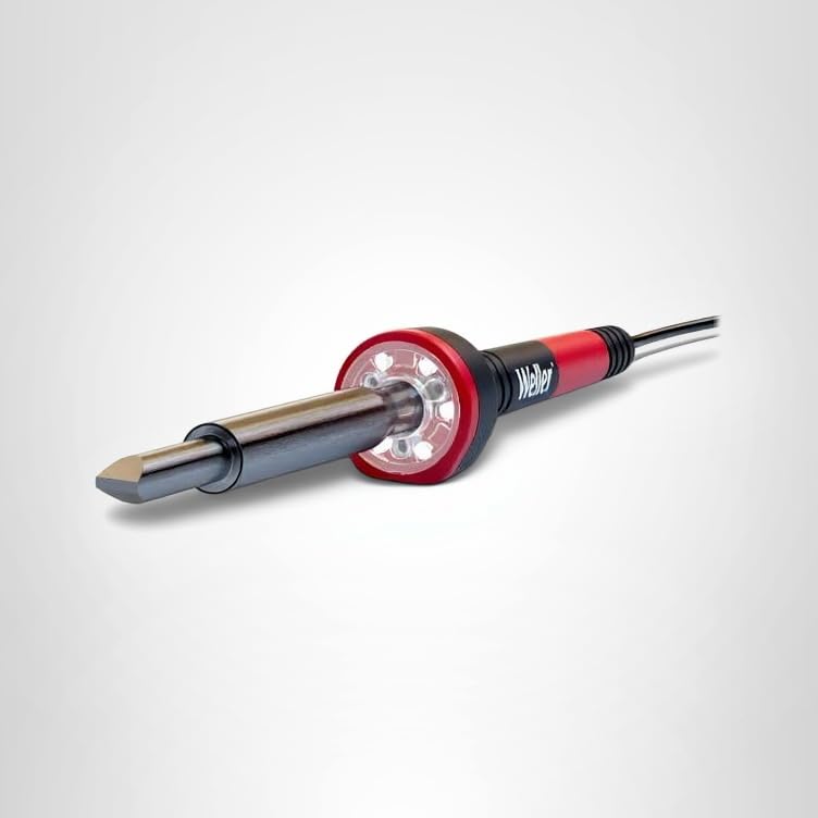 Integrated safety rest on Weller WLIR8012A keeps the iron safely rested between uses.