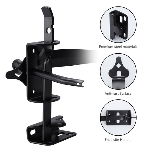 WellMade 9-inch gate handle provides a smooth grip for secure operation.